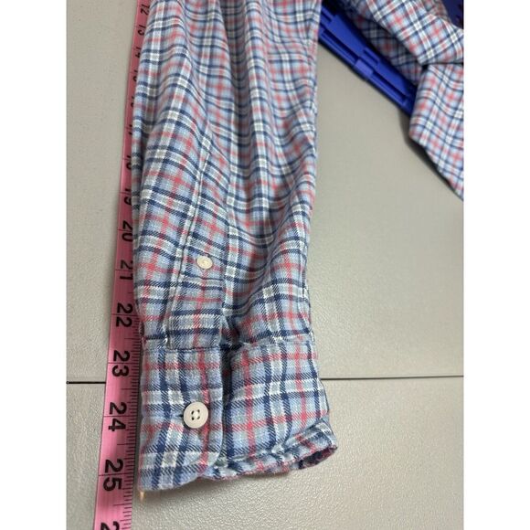 Vineyard Vines San Marino Slim Shirt Mens  MBlue Plaid Whale Button Up Tucker - Picture 9 of 11